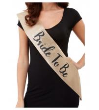 Deluxe Glitter Bride to Be Sash - Black and Gold