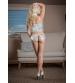 Velvet Moon Cropped Bustier and Panty - Platinmum - S/m