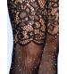 Rhinestone Lace Top Fishnet Stockings - One Size - Black