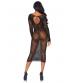 Fishnet Bodycon Dress - One Size - Black