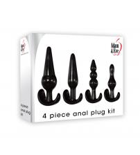 4 Piece Anal Plug Kit - Black