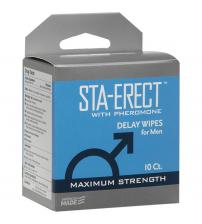 Sta-Erect With Pheromone - Delay Wipes for Men -  10 Pack