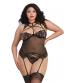 Bustier and G-String - Queen Size - Black