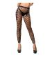 Front Mesh and Side Design Crotchless Leggings - One Size - Black