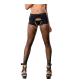 Crotchless Short Style With Mesh Bottom Leggings - One Size - Black