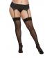 Leopard Fishnet Thigh Hi - Queen Size - Black