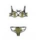 Savage Af Cutout Bra and Caged Panty - Olive - M/l