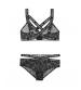 Karma's a Bitch Bralette and Cutout Panty Set - Black - L/xl