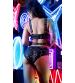 Karma's a Bitch Bralette and Cutout Panty Set - Black - L/xl