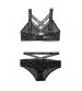 Karma's a Bitch Bralette and Cutout Panty Set - Black - L/xl