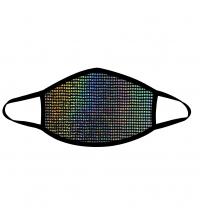 Disco Robot Holographic Face Mask With Black Trim