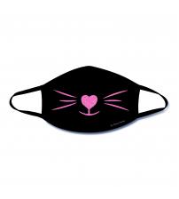 Meow-Za Pink Glitter Kitty Face Mask With Black  Trim