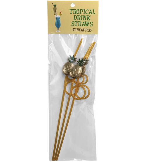 Tropical Drinking Straws - Pineapple - 3 Pack