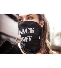 Face/ Neck Bandana - Back Off - Black Print -  One Size