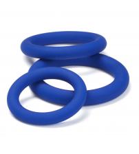 Pro Sensual Silicone Cock Ring 3 Pack - Blue