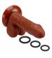 Pro Sensual Premium Silicone 6 Inch Dong With 3  Cockrings - Brown