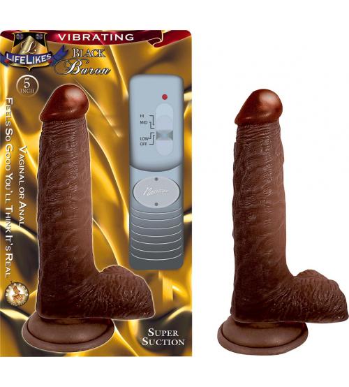 Lifelike Vibrating Black Baron 5"