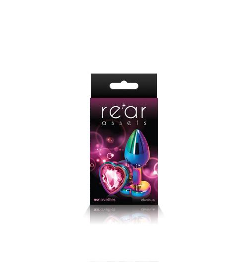 Rear Assets - Multicolor Heart - Small - Pink