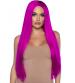 33 Inch Long Straight Center Part Wig Raspberry