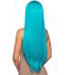 33 Inch Long Straight Center Part Wig - Turquoise