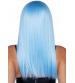 24 Inch Long Straight Bang Wig Blue