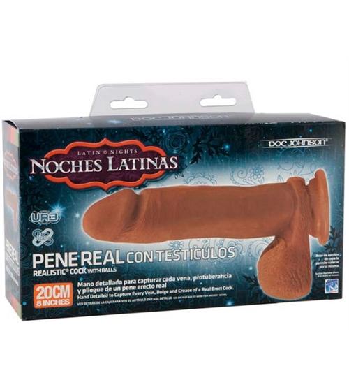 Noches Latinas - Ultraskyn Pene Real Con Testiculos - 8 Inch