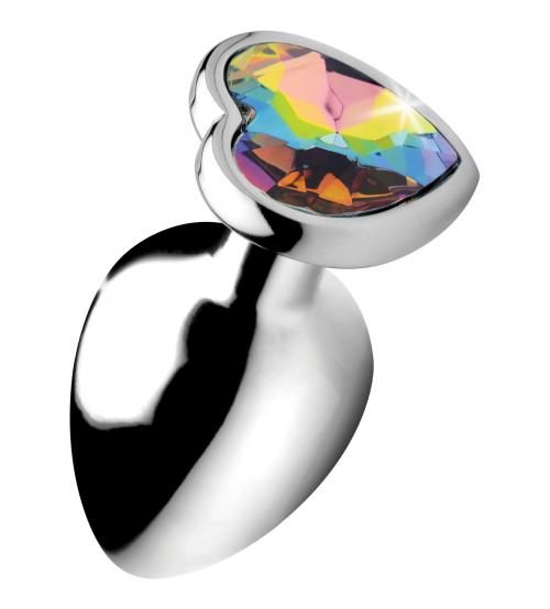 Rainbow Prism Heart Anal Plug - Large