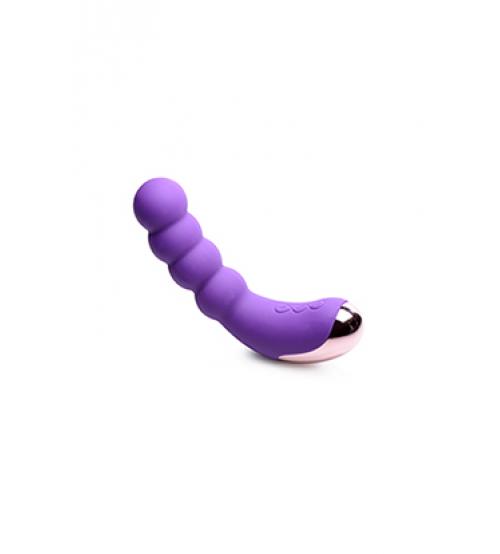 Silicone Beaded Vibrator - Violet