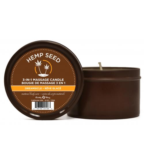 Hemp Seed 3-in-1 Massage Candle - Dreamsicle - 6 Oz.