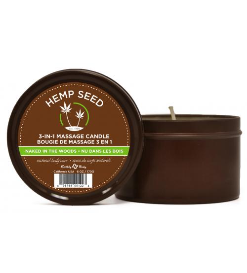 Hemp Seed 3-in-1 Massage Candle - Naked in the Woods - 6 Oz.