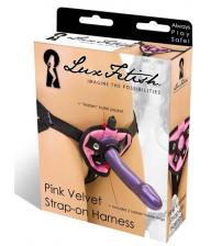 Pink Velvet Strap-on Harness
