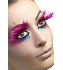 Feather Plume Eyelashes - Pink