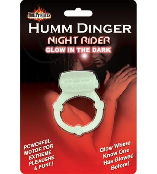 Humm Dinger Night Rider Glow-in-the-Dark Vibrating Penis Ring - Each