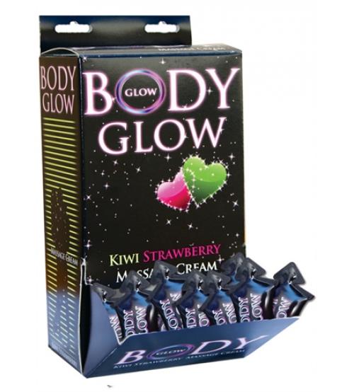 Body Glow Massage Cream 50 Pieces Display - Kiwi Strawberry