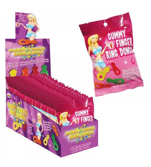 Gummy Finger Ring Dongs 12 Count Display