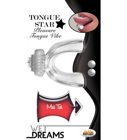 Tongue Star Tongue Vibe With 10 ml Liquor Lube - Clear
