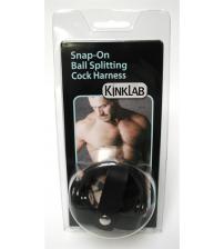 Leather Snap on Ball Splitting Cock Harness