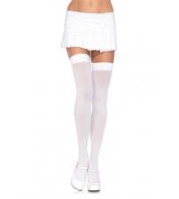 Opaque Thigh Highs - One Size - White