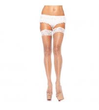 Industrial Net Stay Up Thigh Highs - One Size - White