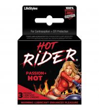Hot Rider - 3 Pack - Lubricated Latex Condoms