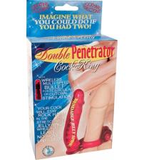 Double Penetrator Cock Ring - Red