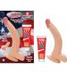 All American Whoppers 8-Inch Curved Dong With  Balls and Lube - Flesh