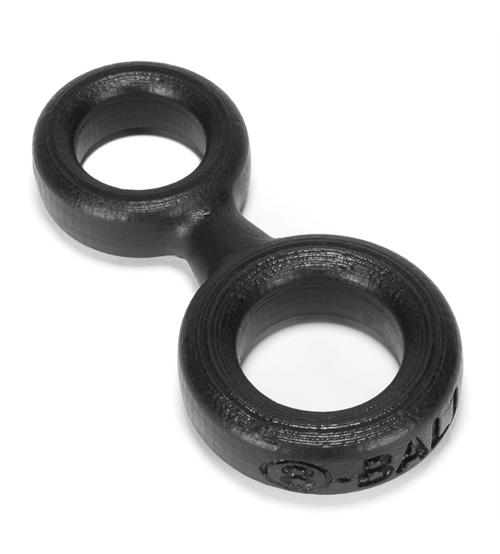8-Ball Cockring With Attached Ball Ring  Oxballs - Black